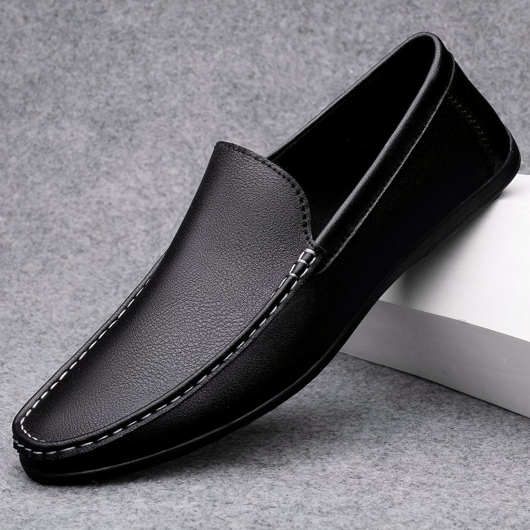 men's black leather loafer