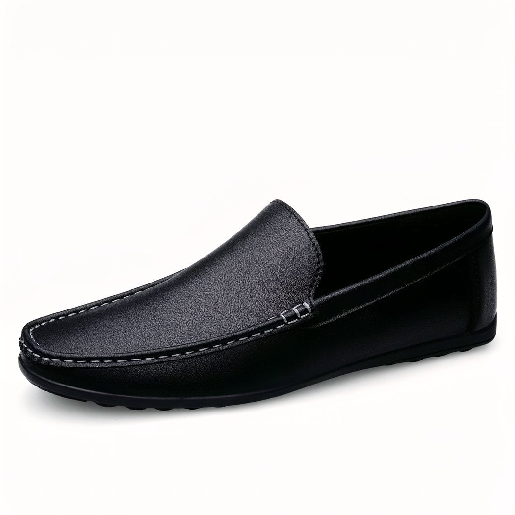 Super-lightweight synthetic leather loafers for men