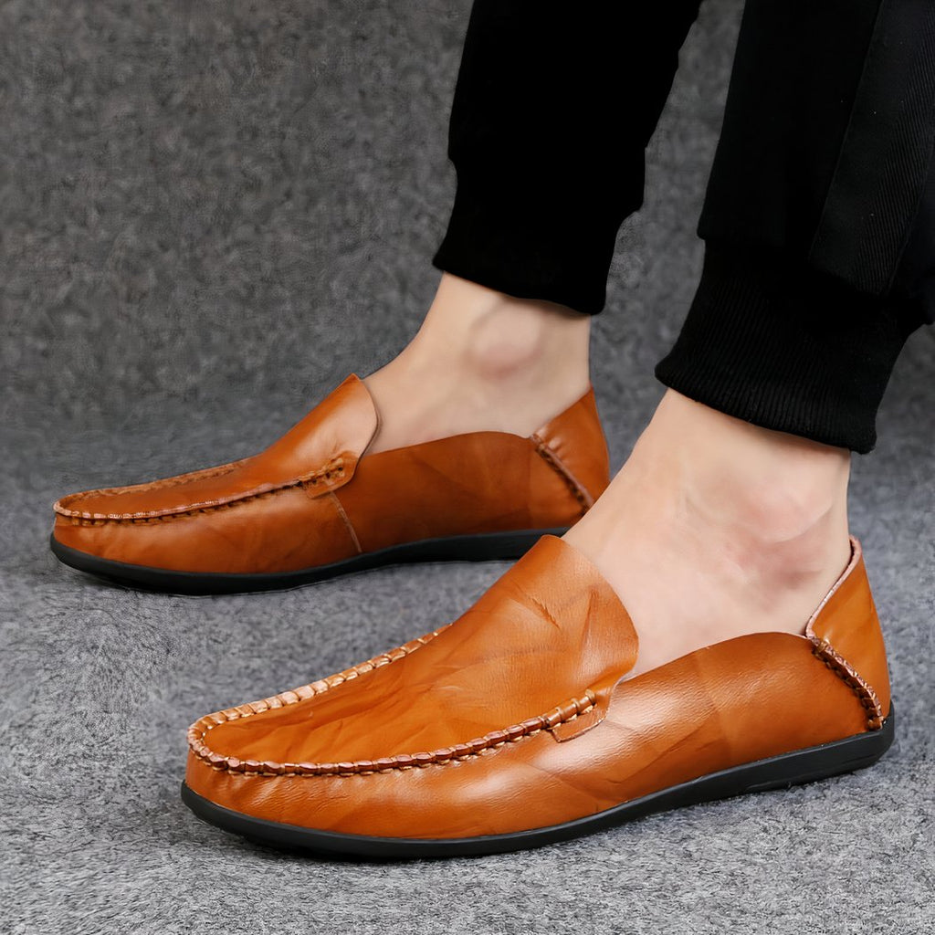 Synthetic leather loafers for men