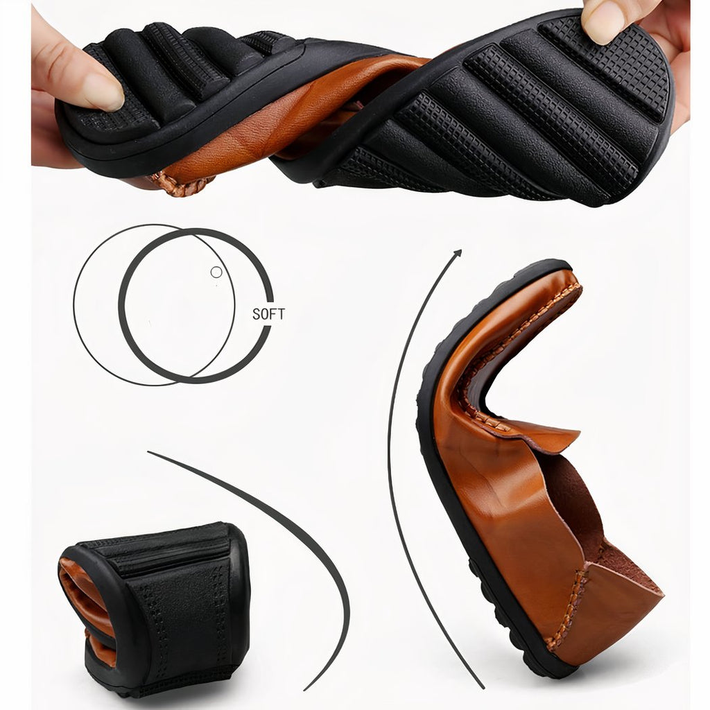 Synthetic leather loafers for men