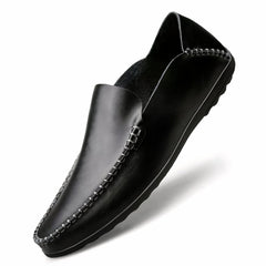Synthetic leather loafers for men, Black