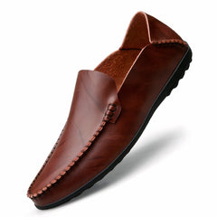 Synthetic leather loafers for men, Burgundy