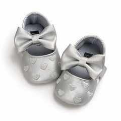 Synthetic leather loafers with heart motif, Grey