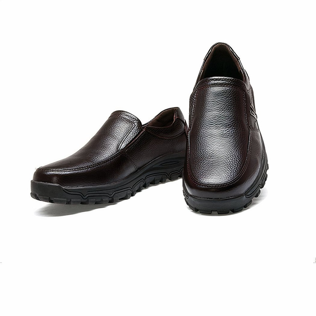Thick-soled synthetic leather orthopedic loafers for men
