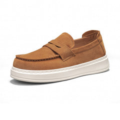 Thick Sole Loafers with Strap, Camel