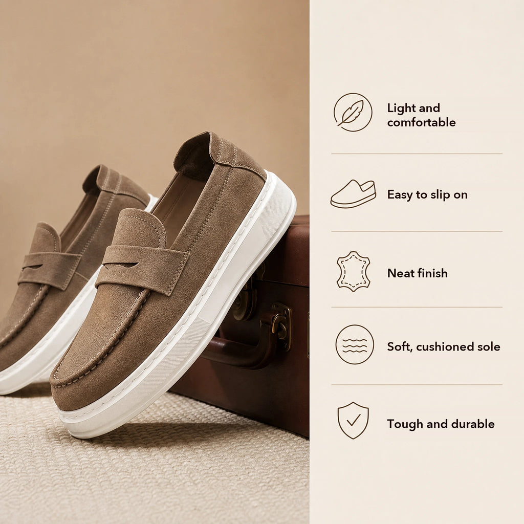 thick sole loafer with strap, view 4