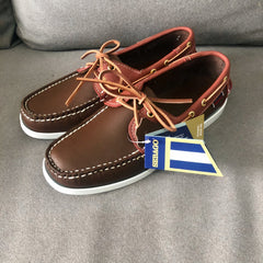 Trendy lace-up boat-style loafers for men, Brown