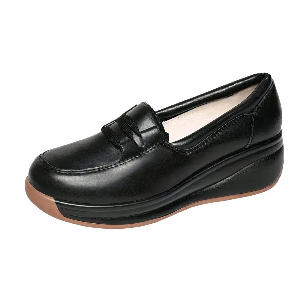 Women's breathable wedge loafers
