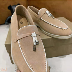 Women's British suede loafer, Beige