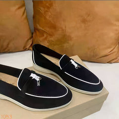 Women's British suede loafer, Black