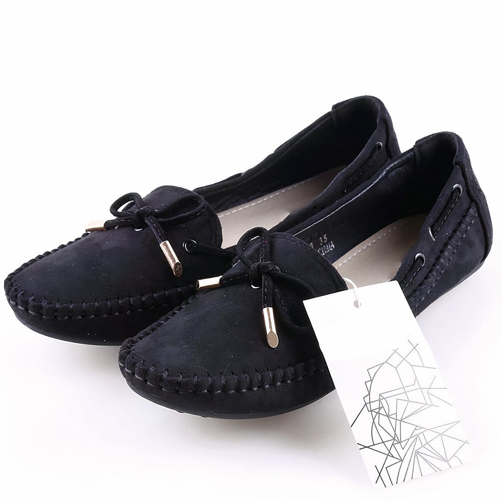 pink suede flat loafer