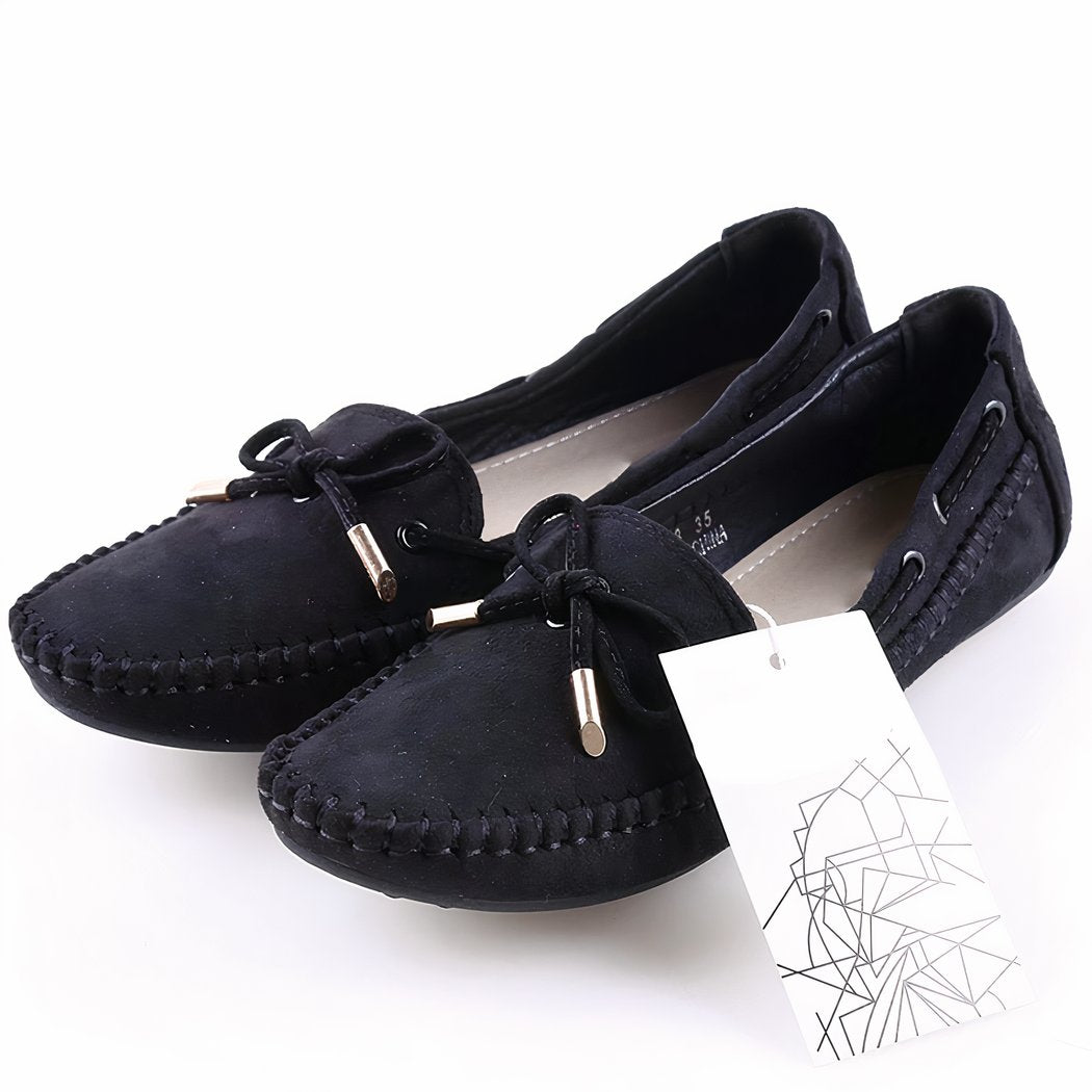 pink suede flat loafer
