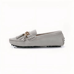 Women's casual suede tassel loafers, Grey