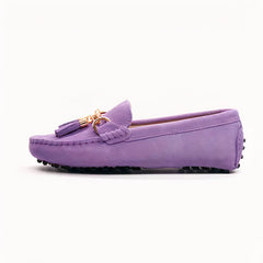 Women's casual suede tassel loafers, Purple