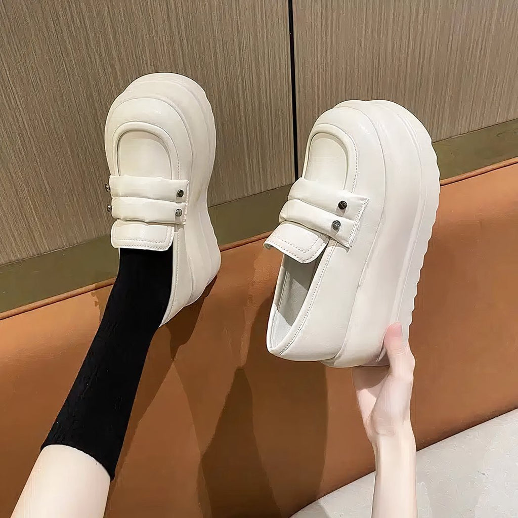 Women's chunky wedge platform loafers