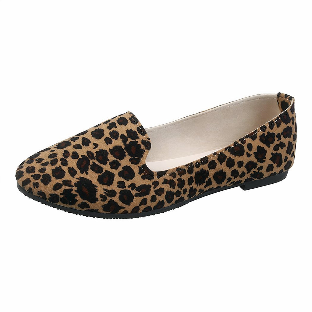 Women's flat leopard print loafers