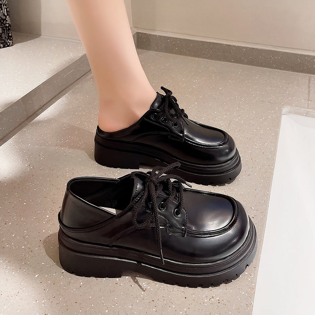 Women's lace-up platform loafers