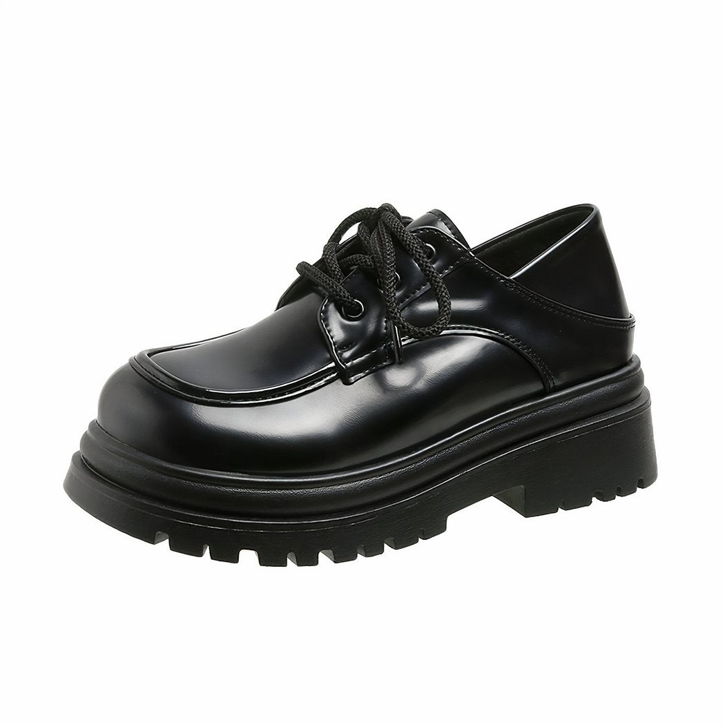 Women's lace-up platform loafers