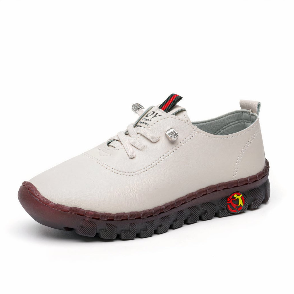 Women's leather-effect orthopedic loafers with thick soles