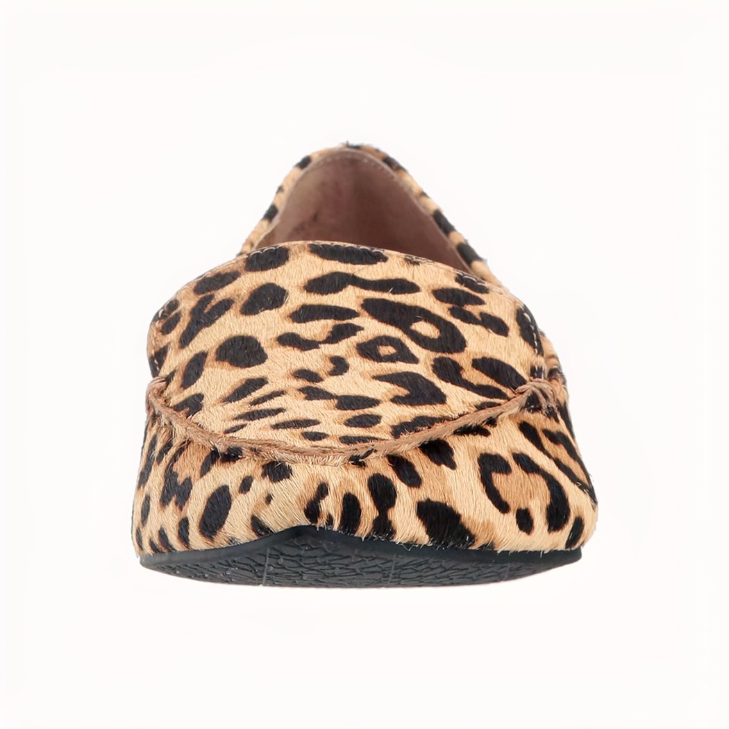 Women's leopard print velvet pointy loafers