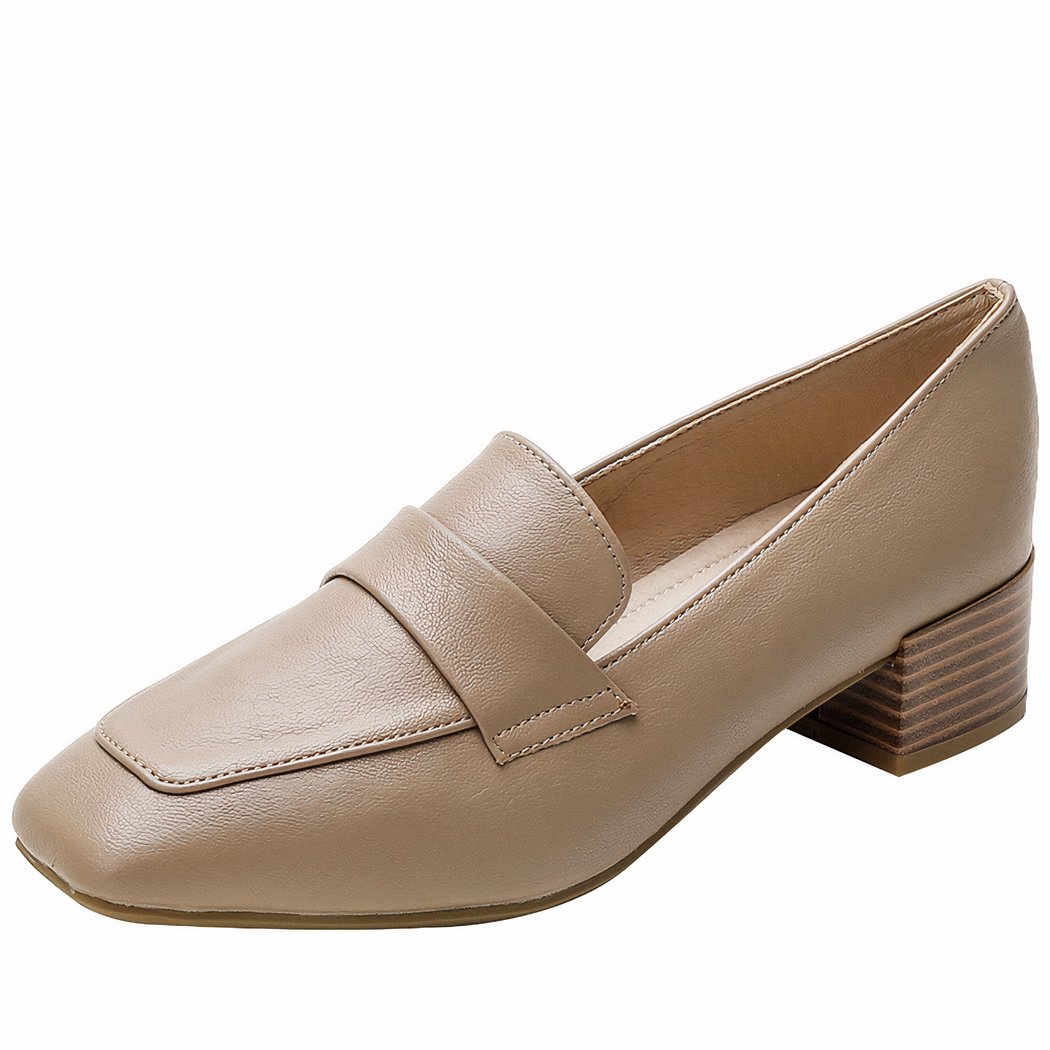 Women's low-heeled square loafers