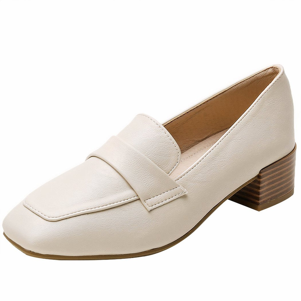 Women's low-heeled square loafers
