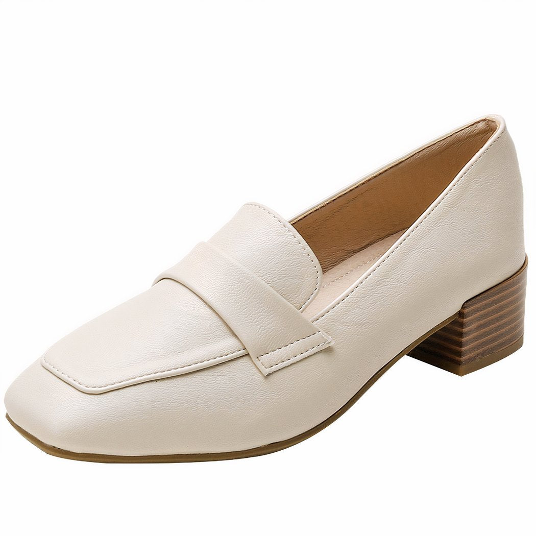 Women's low-heeled square loafers
