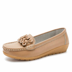 Women's loafers with thick synthetic leather soles, Green
