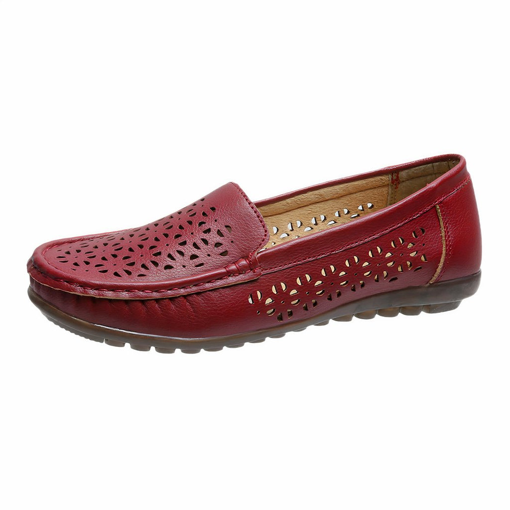 Women's openwork loafers with soft soles
