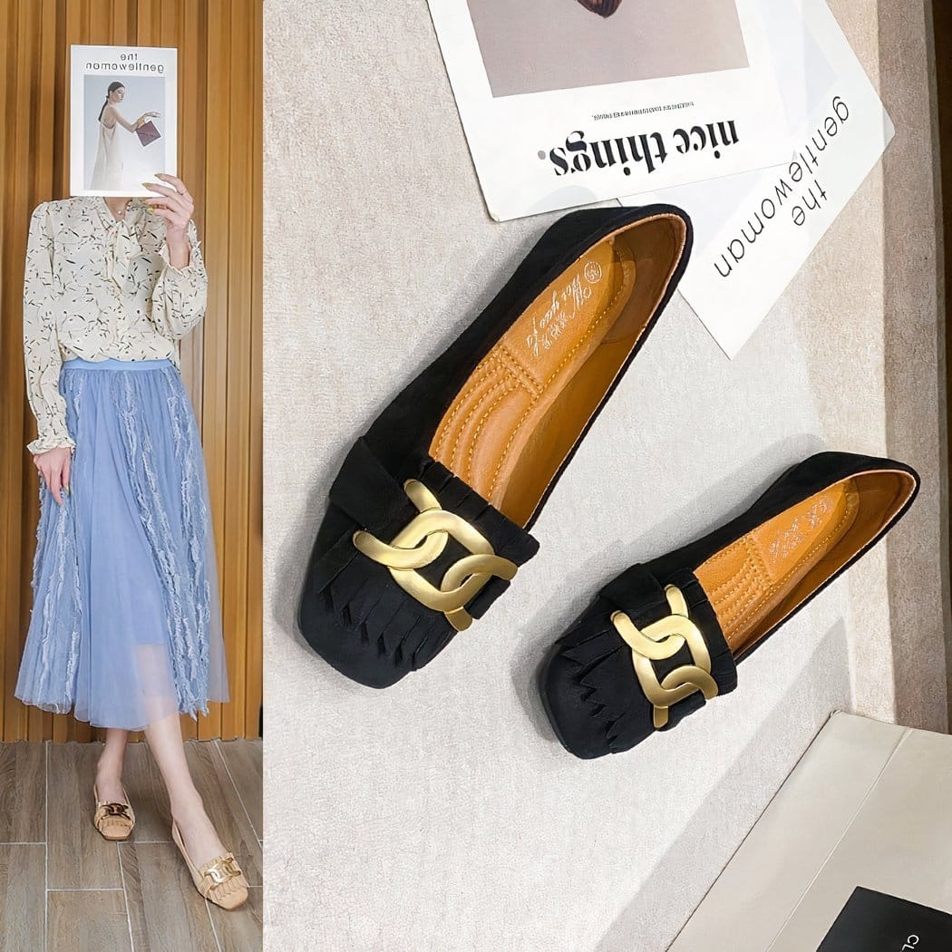Women's retro fringe loafers