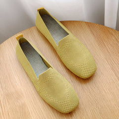 Women's soft mesh loafers, Yellow