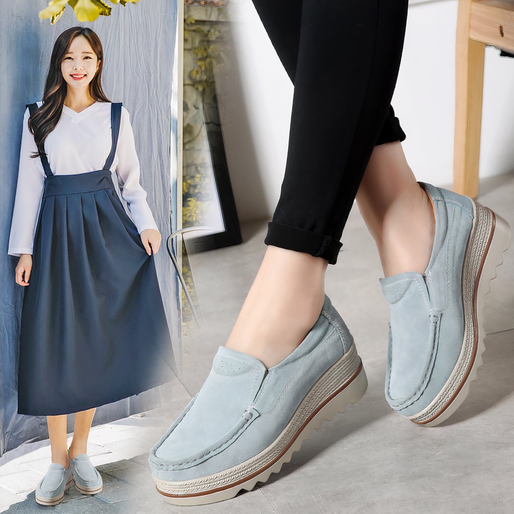 Women's spring wedge loafers