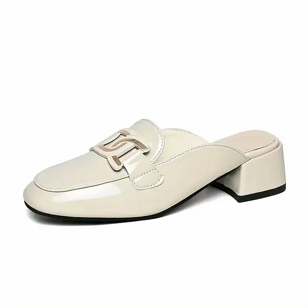 Women's square-heeled mule loafers