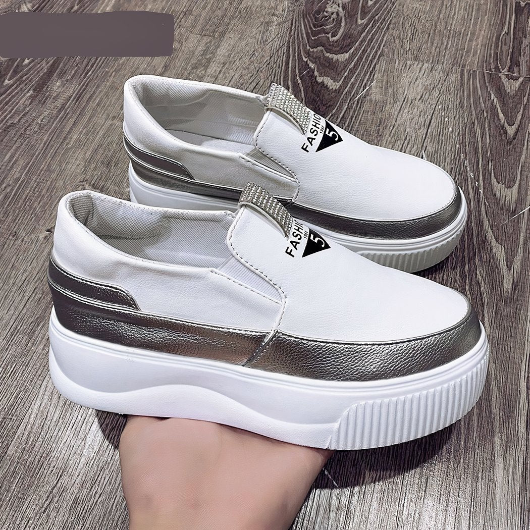 white leather wedge loafer