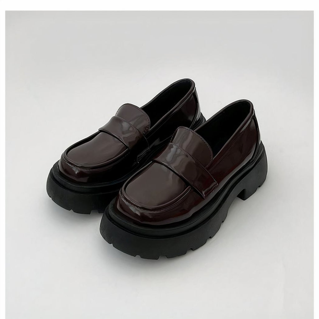 Women's vegan leather platform loafers