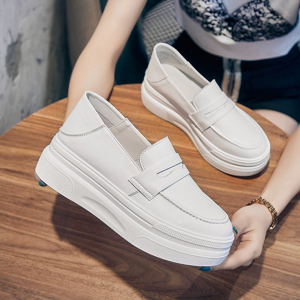 Women's white orthopedic loafers
