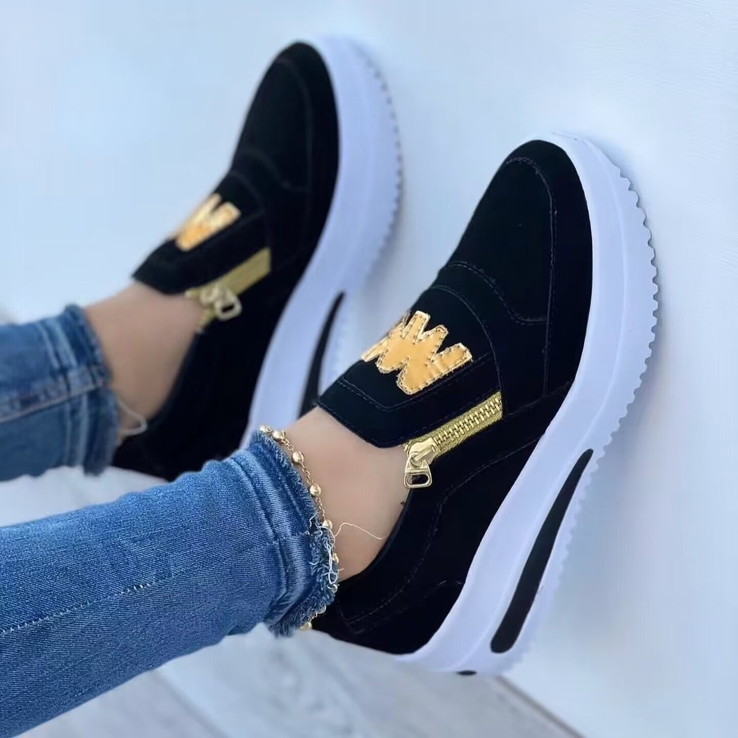 Women's zippered platform loafers