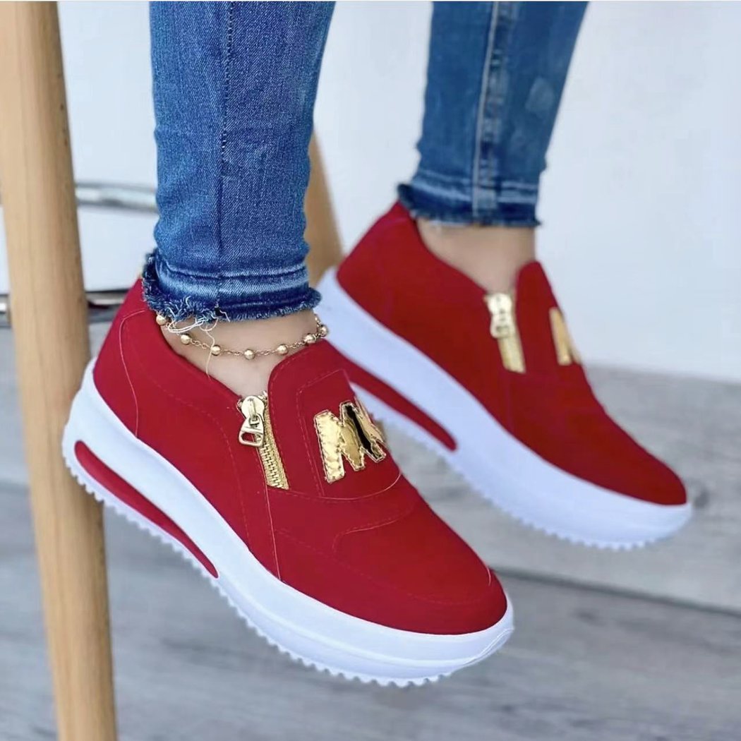 Women's zippered platform loafers
