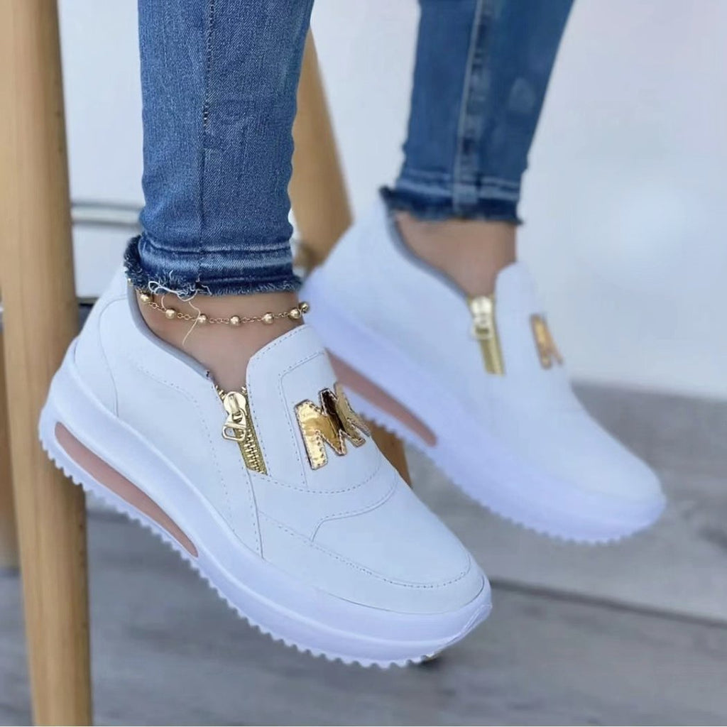 Women's zippered platform loafers