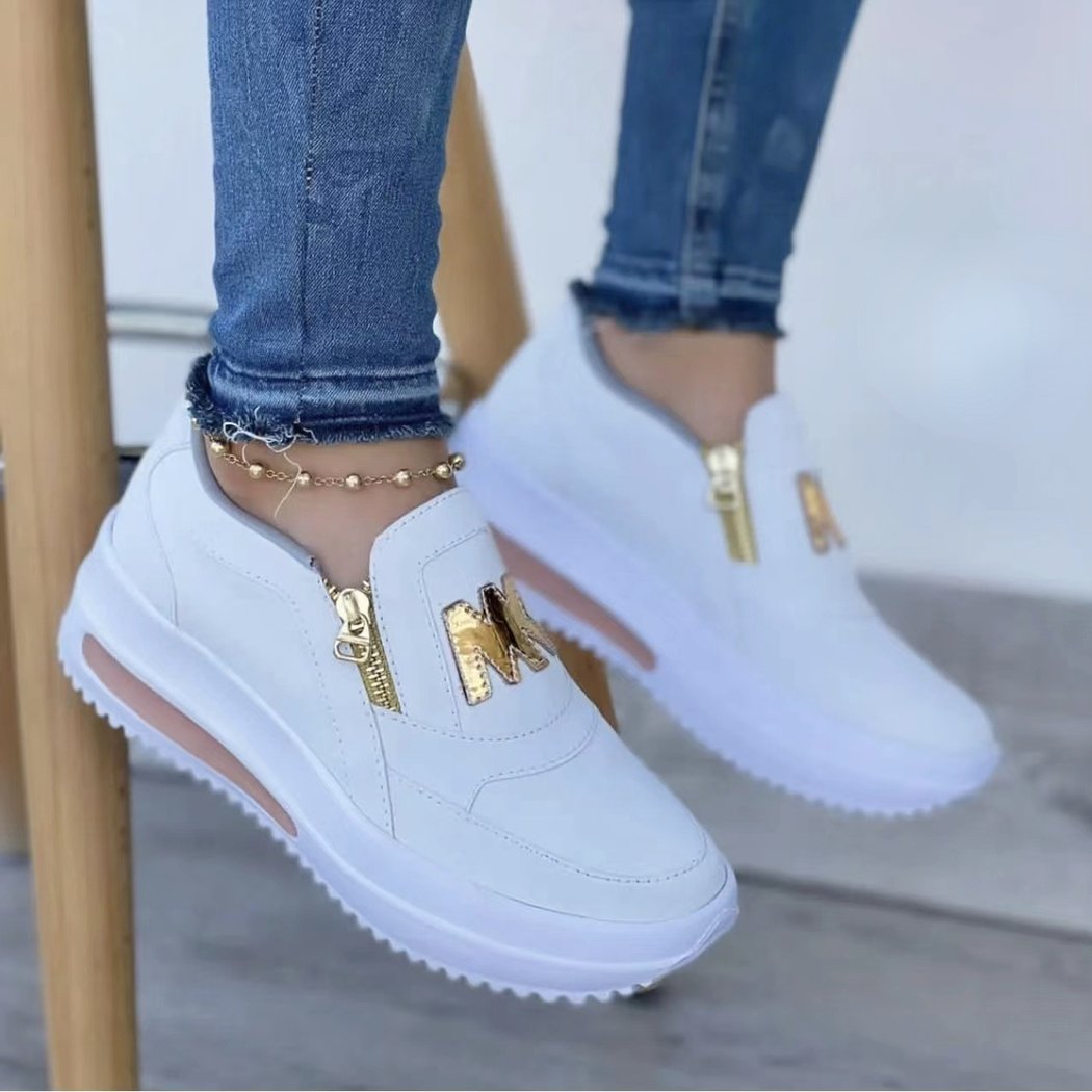 Women's zippered platform loafers
