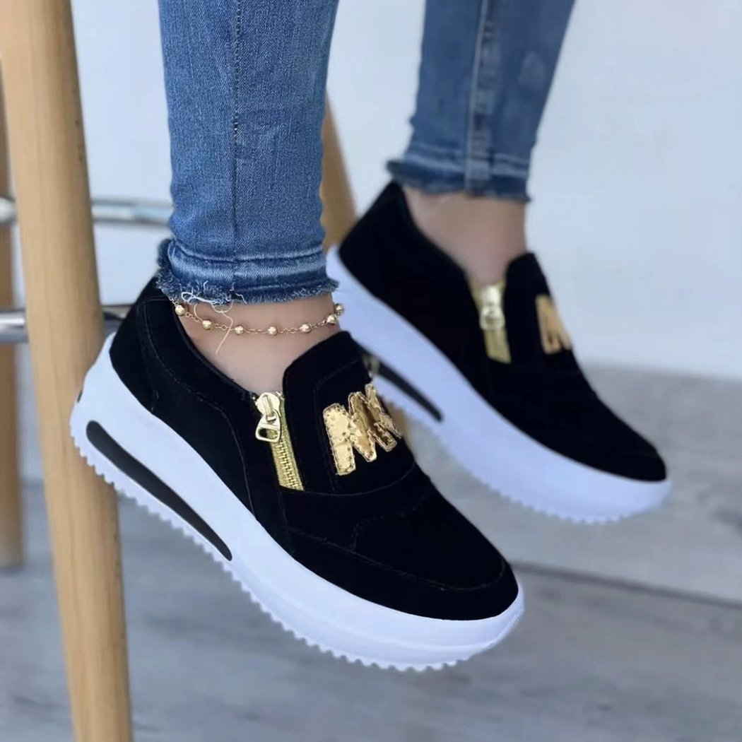 Women's zippered platform loafers