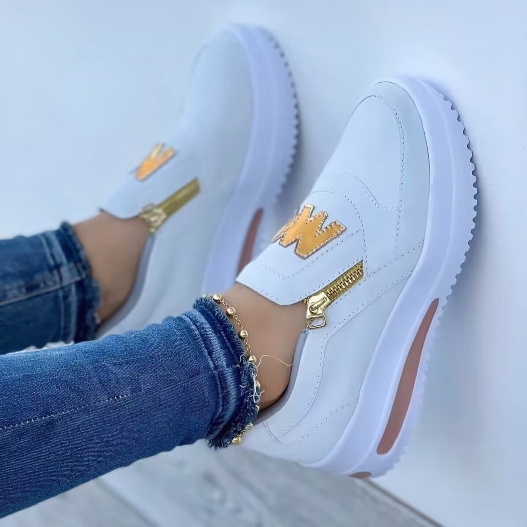 Women's zippered platform loafers