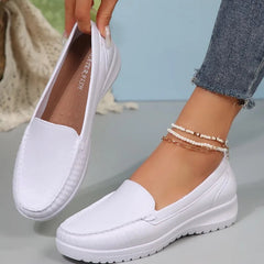 Women's Comfort Loafers with Soft, Lightweight Sole, White