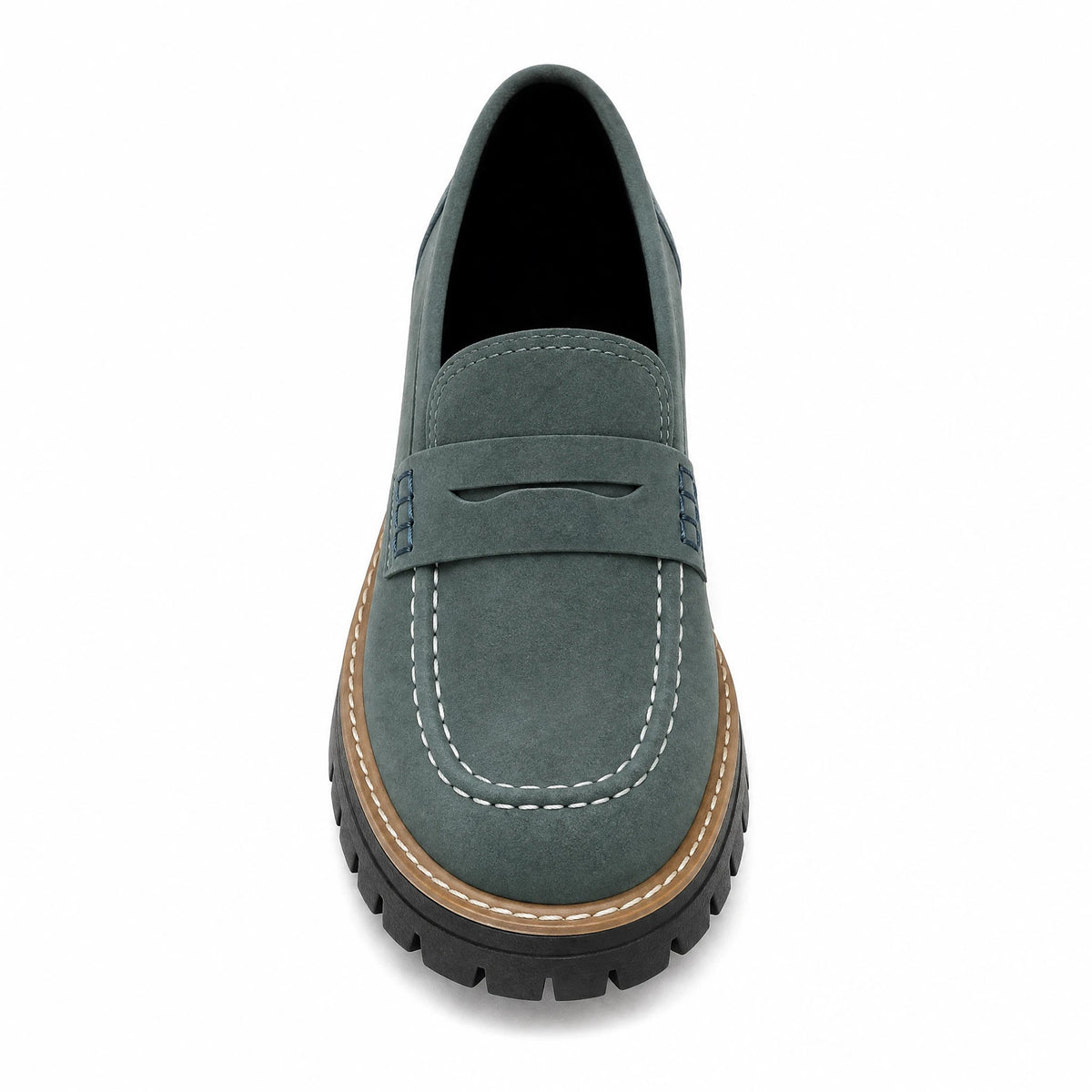 Women's pastel platform loafers with lug sole, view 5