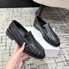 Women's Chic Timeless Penny Loafers, Open Heel, Black