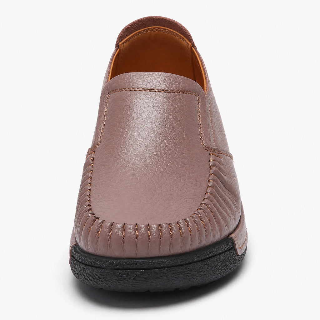 Smooth leather loafer with thick platform sole