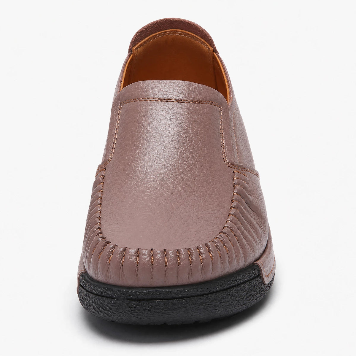 Smooth leather loafer with thick platform sole