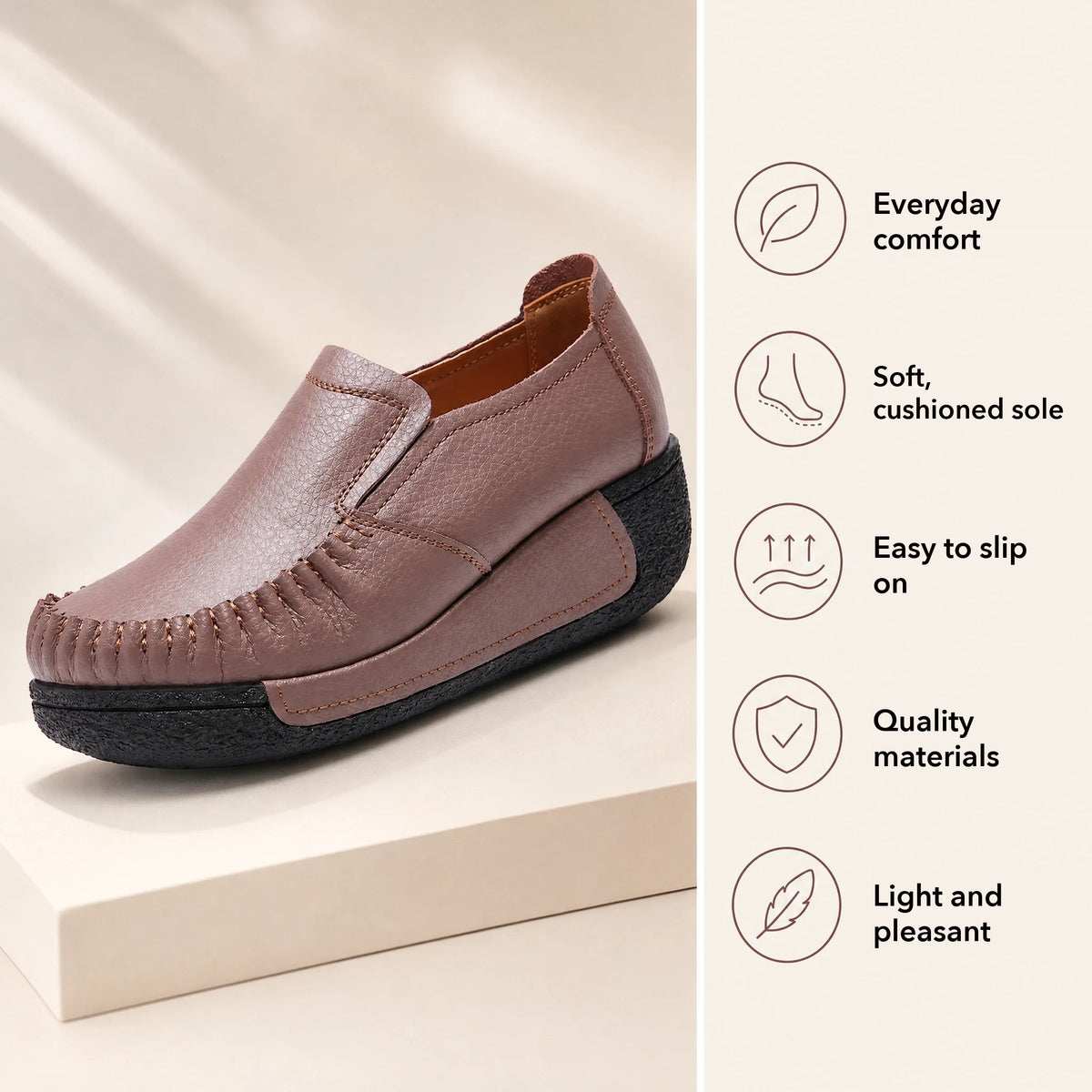 Black smooth leather loafer