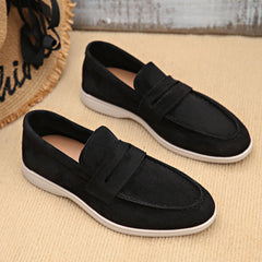 Women's Strap Loafer with Contrasting White Sole, Black