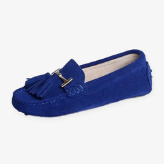 Women's Tassel Loafer with Gold Ornament, Royal Blue